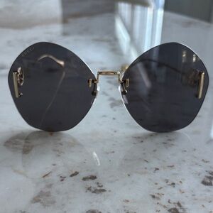 Gucci Gold and Black Sunglasses